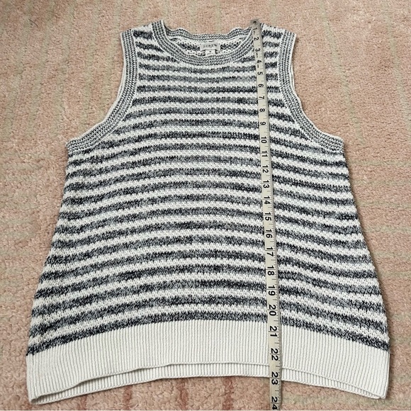J. Crew Blue White Stripe Knit Sweater Vest Top Size Small Preppy Fall Office - Picture 8 of 9
